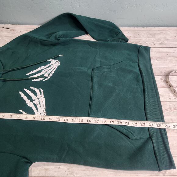 SHEIN Skeleton Hands Drawstring Thermal Lined Hoodie Large NWT - Picture 7 of 7
